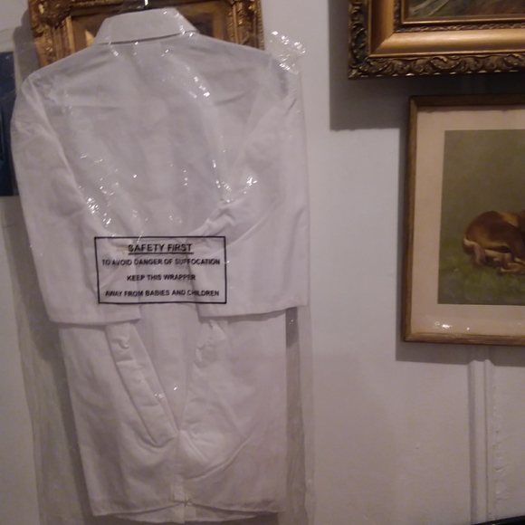 ADORABLE  WOMEN WHITE BUTTON DOWN SIMON JERSEY SHIRT SIZE 24 - Picture 3 of 5